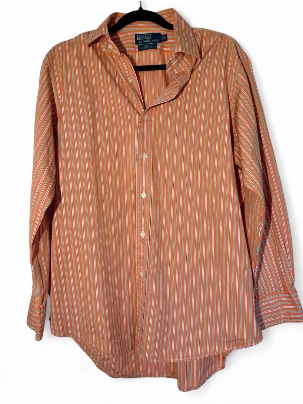 Polo Ralph Lauren Orange Multi-Striped Men’s Button-Down Shirt 16.5 32/33